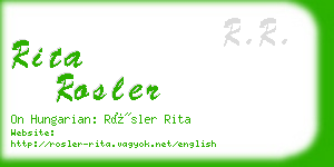 rita rosler business card